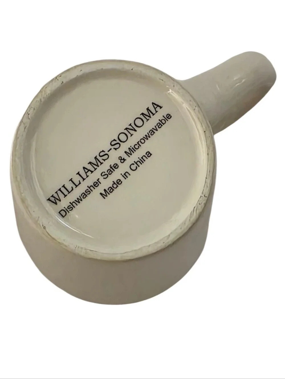 Williams Sonoma Snowman Christmas Mug Ivory Ceramic Holiday Coffee Cup
